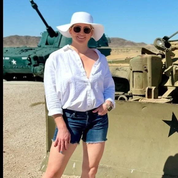 Time and Tru Classic White Wide-Brim Hat - Picture 3 of 9